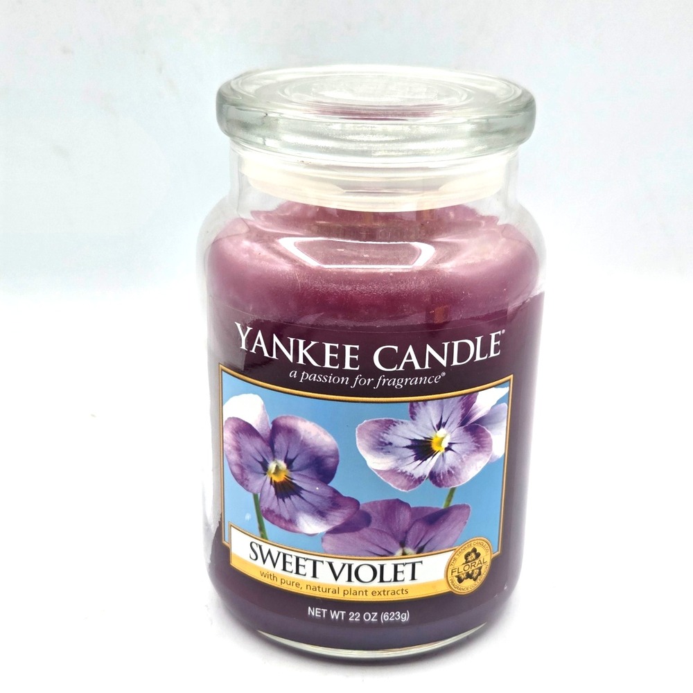 Yankee Candle Sweet Violet Large Jar 22 Oz RETIRED 110 - 150 Hours Burn Time